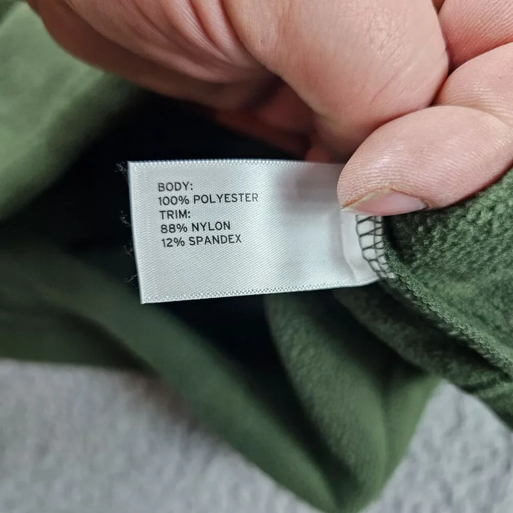 Duluth Trading Sweater Mens Large Green Fleece Pullover 1/4 Button Relaxed Hike